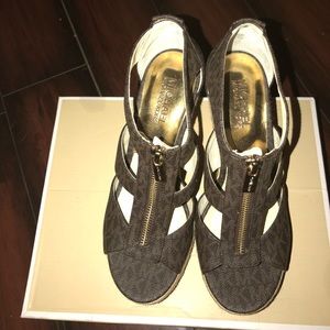 Michael Kors Damita Wedge brown wedges